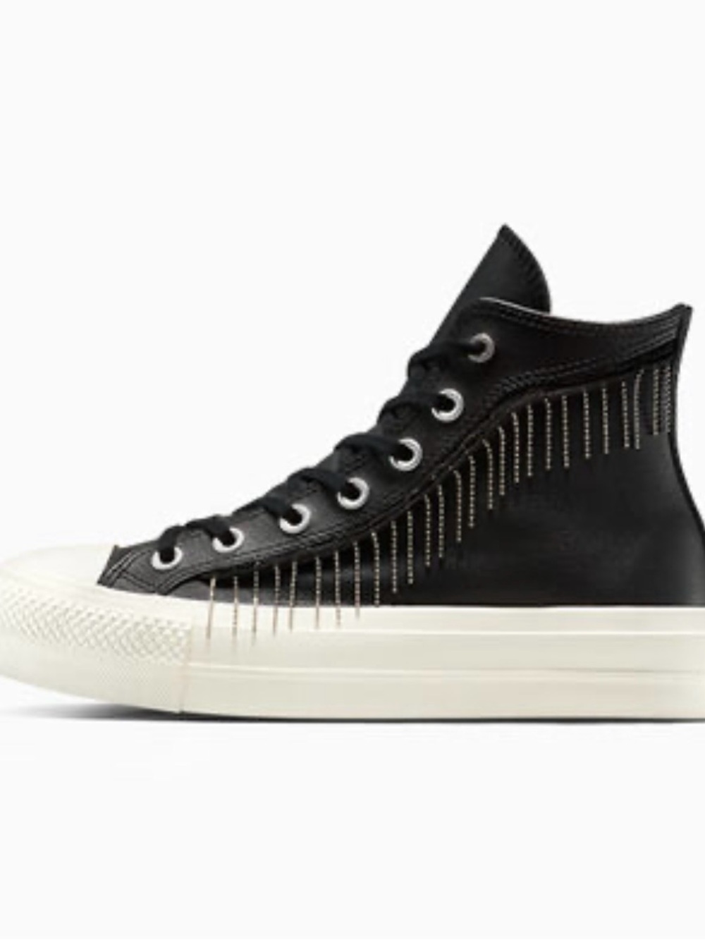 Black High-Top Sneaker with Ivory Sole